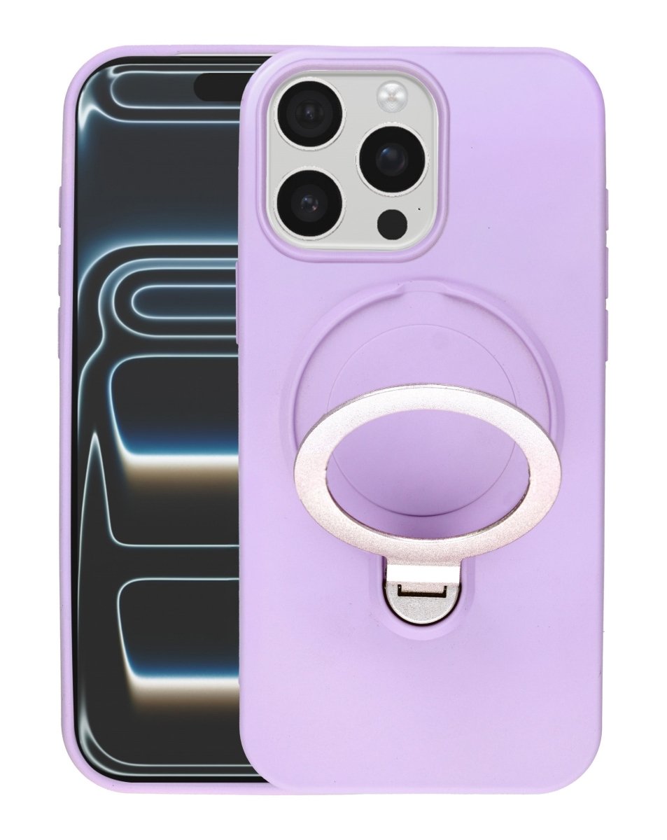 Pastel Shield Carbon Fiber Magnetic Kickstand Case (Lilac) for iPhone 15 Pro Max Phone Case - Pro iPhone Repair