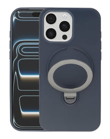 Pastel Shield Carbon Fiber Magnetic Kickstand Case (Navy Blue) for iPhone 15 Pro Max Phone Case - Pro iPhone Repair
