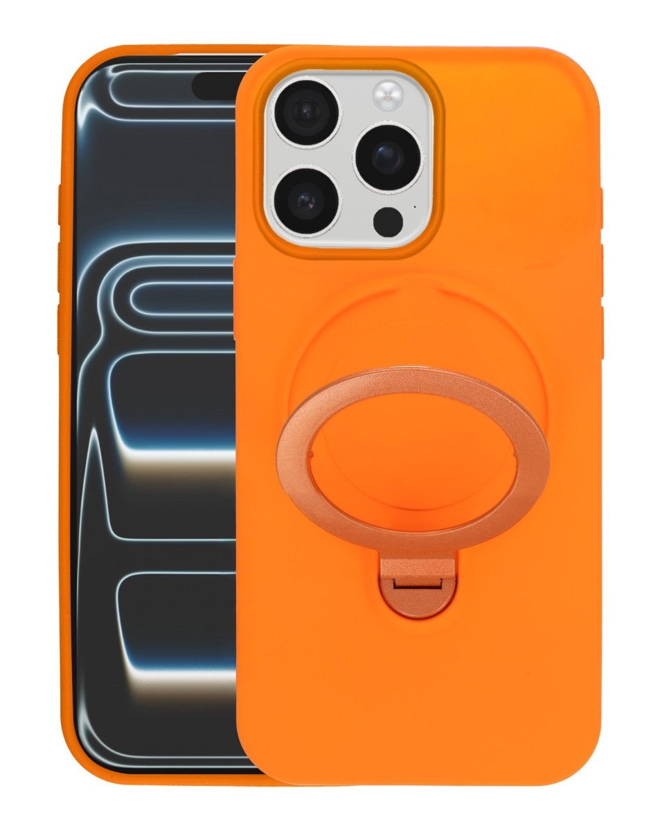 Pastel Shield Carbon Fiber Magnetic Kickstand Case (Orange) for iPhone 15 Pro Max Phone Case - Pro iPhone Repair