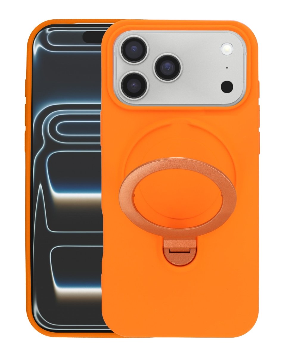 Pastel Shield Carbon Fiber Magnetic Kickstand Case (Orange) for iPhone 17 Pro Max Phone Case - Pro iPhone Repair