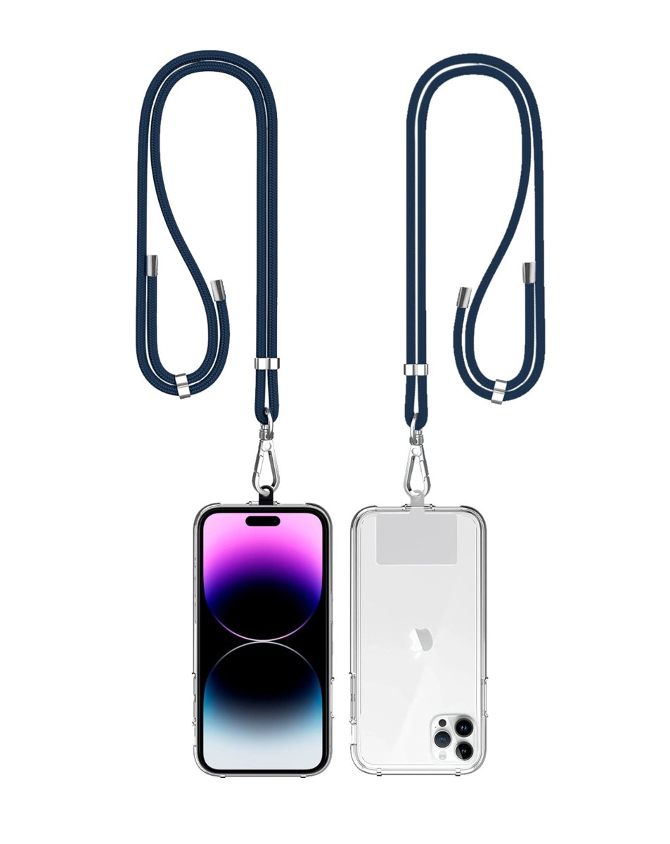 Phone Strap with Card Holder - Adjustable Wrist & Neck Lanyard (2ft) - Blue Phone Strap - Pro iPhone Repair