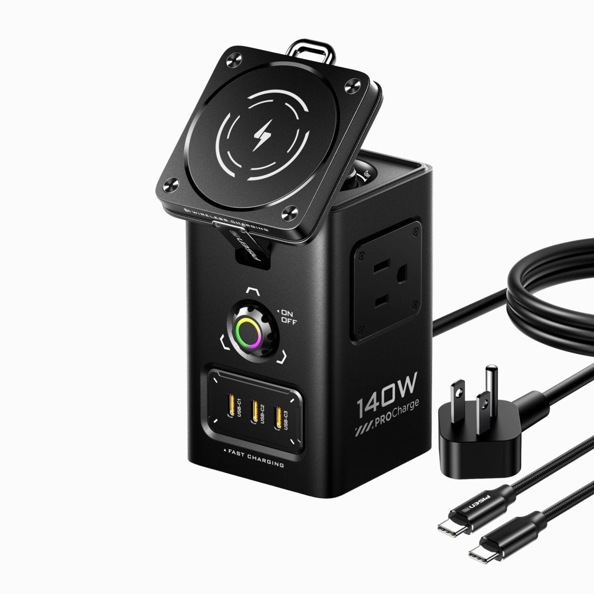 PISEN 140W GaN MagStation 8-in-1 Charging Hub – Magnetic Wireless Desktop Power Socket (KF27) - Pro iPhone Repair