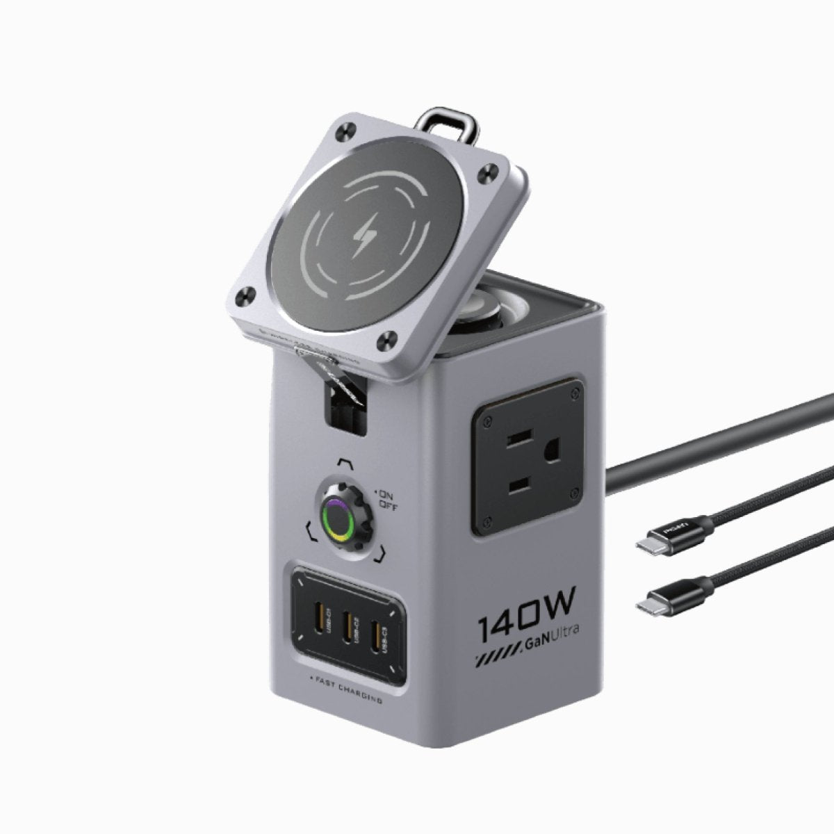 PISEN 140W GaN MagStation 8-in-1 Charging Hub – Magnetic Wireless Desktop Power Socket (KF27) - Pro iPhone Repair
