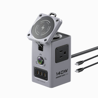 PISEN 140W GaN MagStation 8-in-1 Charging Hub – Magnetic Wireless Desktop Power Socket (KF27) - Pro iPhone Repair