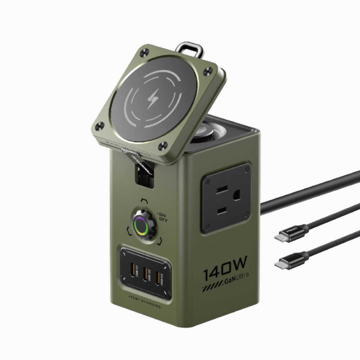 PISEN 140W GaN MagStation 8-in-1 Charging Hub – Magnetic Wireless Desktop Power Socket (KF27) - Pro iPhone Repair