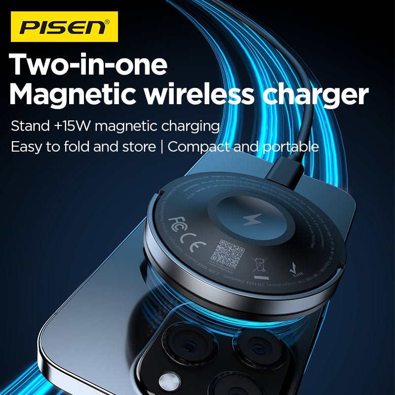 PISEN 2-in-1 Magnetic Wireless Charger – MagSafe Dock for Phone & Earbuds (TP-C43) - Pro iPhone Repair