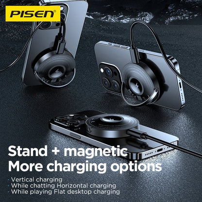 PISEN 2-in-1 Magnetic Wireless Charger – MagSafe Dock for Phone & Earbuds (TP-C43) - Pro iPhone Repair