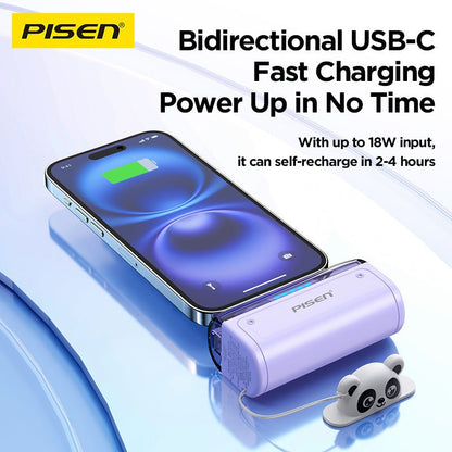 PISEN 2-in-1 Power Bank 5000mAh 22.5W – Built-In Connector Mini Portable Charger (TP-D139) - Pro iPhone Repair