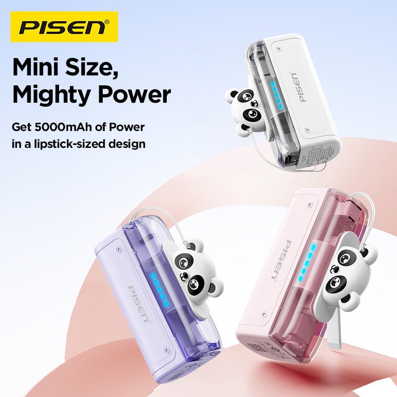 PISEN 2-in-1 Power Bank 5000mAh 22.5W – Built-In Connector Mini Portable Charger (TP-D139) - Pro iPhone Repair