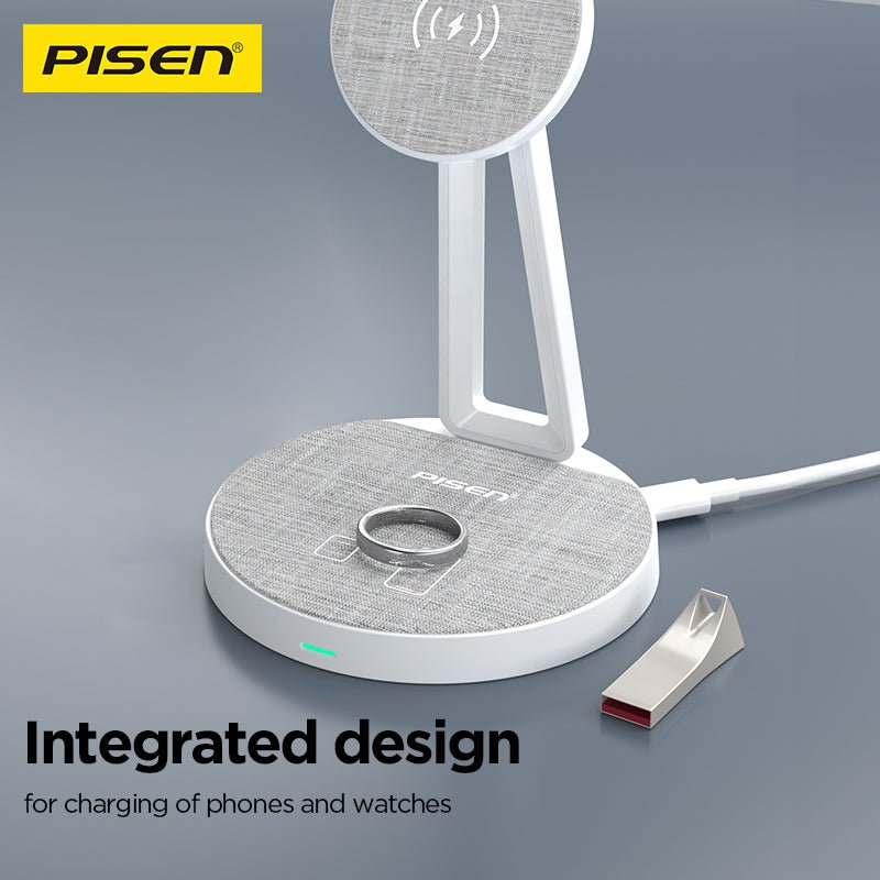 PISEN 2-in-1 Wireless Charging Stand – MagSafe Dock for Phone & Earbuds (TP-C30) - Pro iPhone Repair