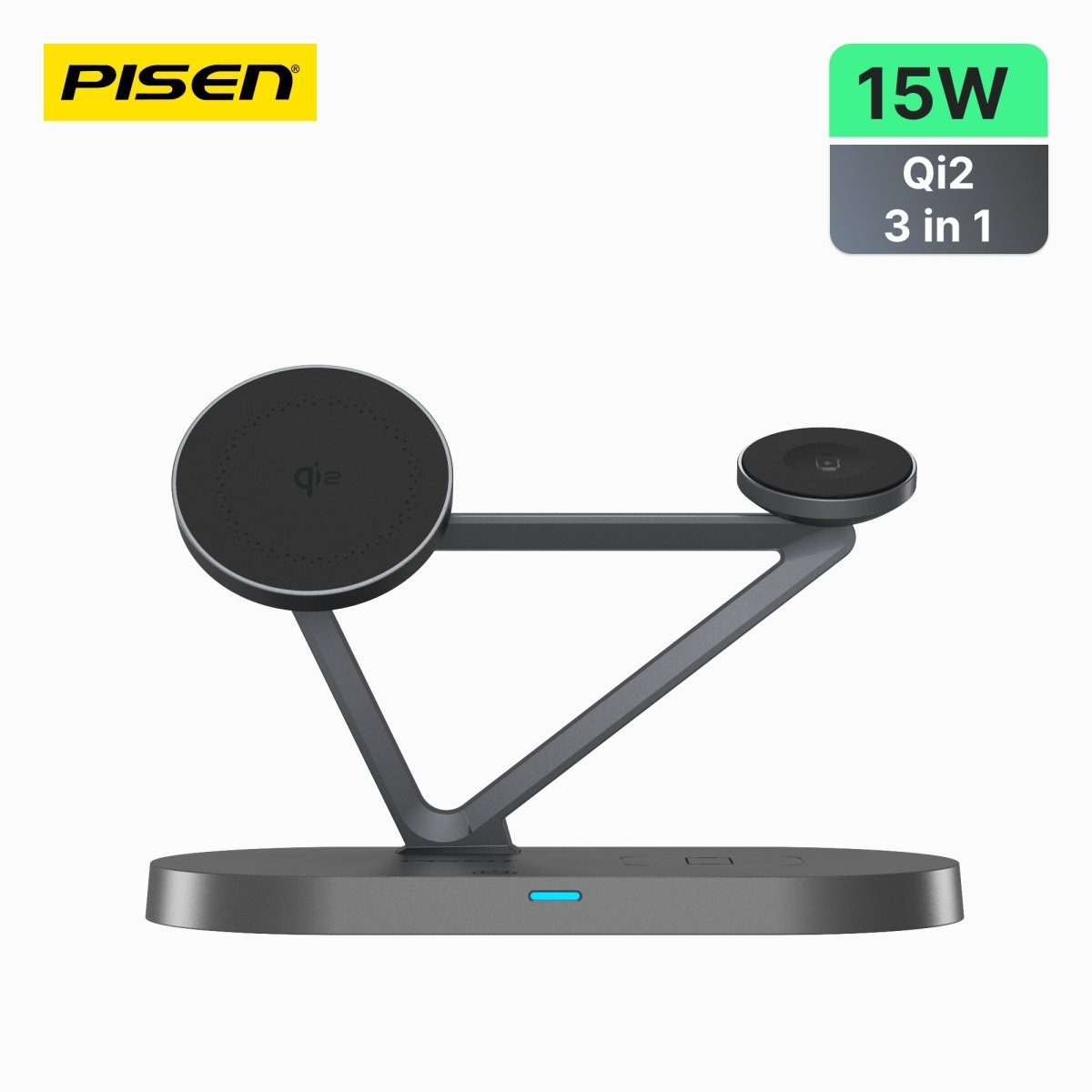 PISEN 3-in-1 Qi2 Wireless Charging Stand – MagSafe Dock with Night Light (TP-C24) - Pro iPhone Repair