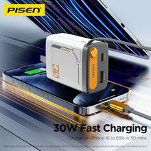 PISEN 30W GaN Retractable Cable Charger – USB-C Fast Wall Charger with Built-In Cable (TP-C82) - Pro iPhone Repair