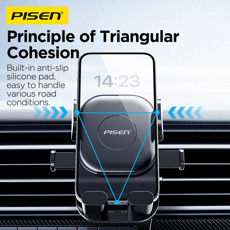 PISEN Anti-Shake Gravity Car Phone Holder – Auto-Grip Vent Mount (TP-ZJ02) - Pro iPhone Repair