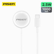 PISEN magnetic charging cable for Apple Watch, 1m white USB-C cable with round magnetic charging puck
