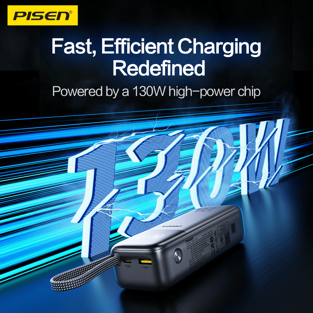 PISEN Bolt 130W 20000mAh Power Bank – High-Speed USB-C Laptop Portable Charger (TP-D107) - Pro iPhone Repair