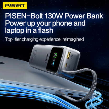 PISEN Bolt 130W 20000mAh Power Bank – High-Speed USB-C Laptop Portable Charger (TP-D107) - Pro iPhone Repair