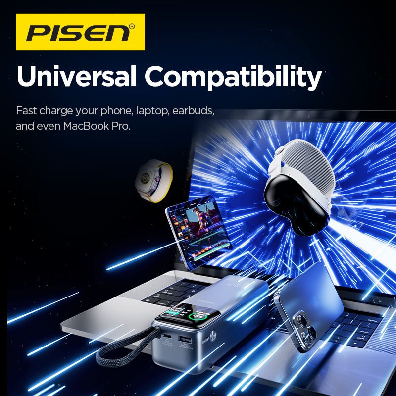 PISEN Bolt 240W 27000mAh Power Bank – Ultra-Fast USB-C Laptop Portable Charger (TP-D106) - Pro iPhone Repair