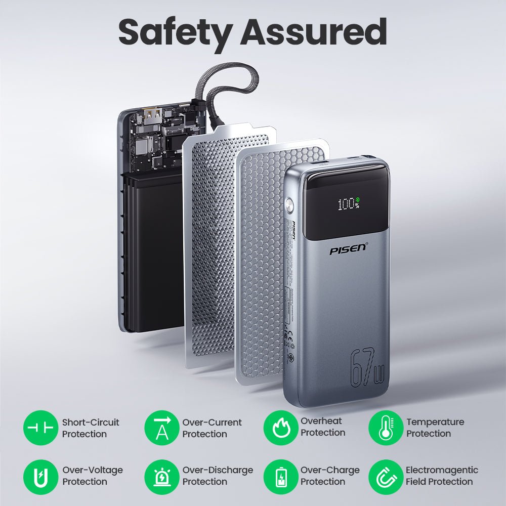 PISEN Bolt 67W 20000mAh Power Bank – Fast-Charging USB-C Portable Charger (TP-D108) - Pro iPhone Repair