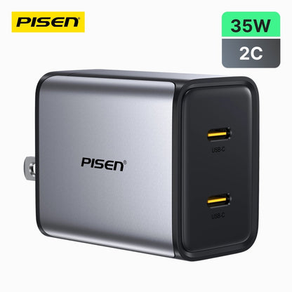 PISEN BOLT Lite 35W 2-Port GaN Fast Charger – Compact USB-C Wall Charger (TP-C64) - Pro iPhone Repair