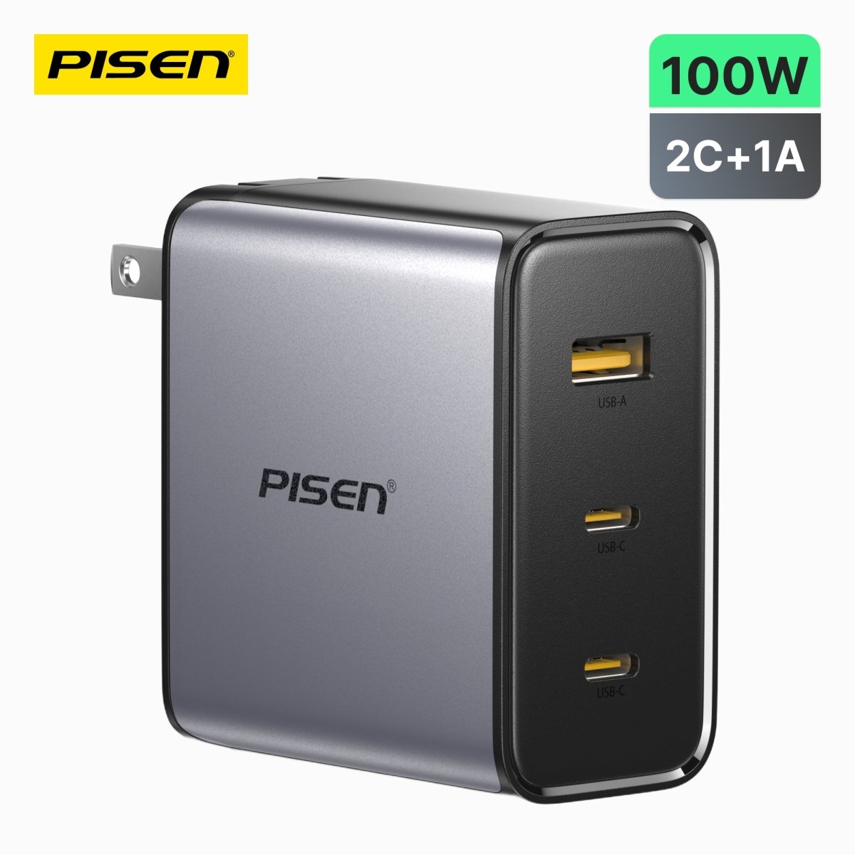PISEN BOLT Pro 100W 3-Port GaN Fast Charger – USB-C Wall Charger for Laptops & Phones (TP-C67) - Pro iPhone Repair