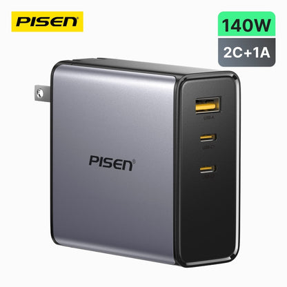 PISEN BOLT Pro 140W 3-Port GaN Fast Charger – USB-C Wall Charger for Laptops & Phones (TP-C68) - Pro iPhone Repair