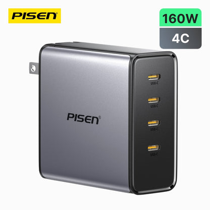 PISEN BOLT Pro 160W GaN Fast Charger – 4-Port USB-C Desktop Charging Station (TP-C81) - Pro iPhone Repair