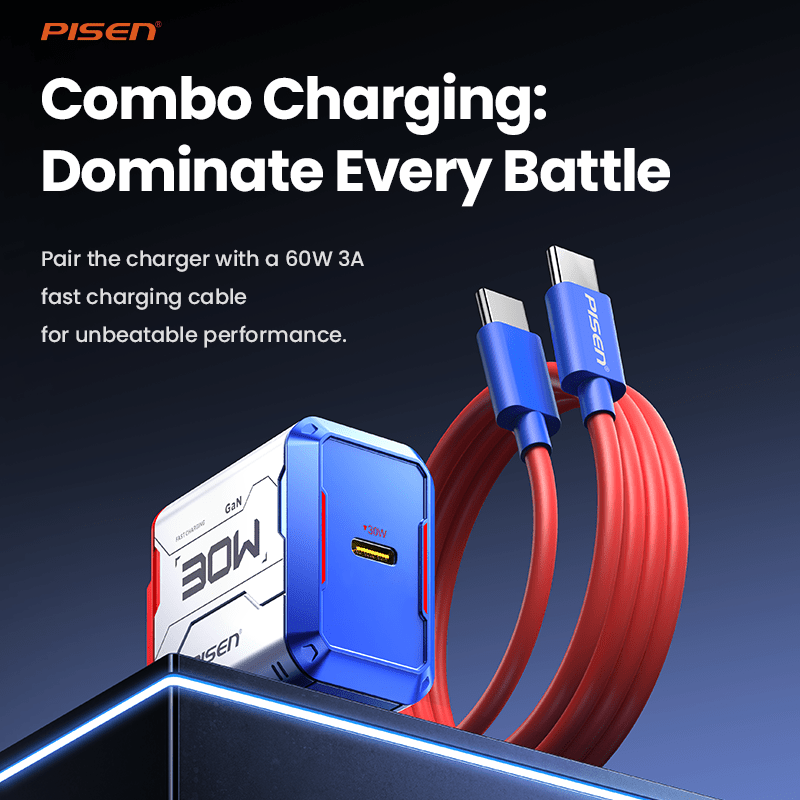 PISEN Gamer Lite 30W 1-Port GaN Fast Charger – Mini USB-C Wall Charger (TP-C32) - Pro iPhone Repair
