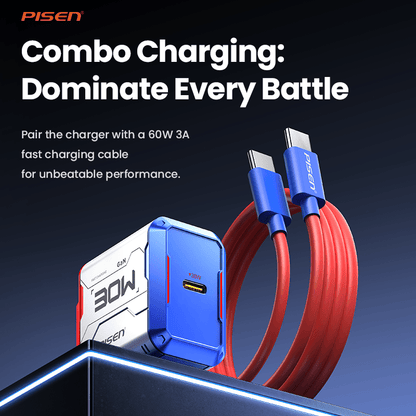 PISEN Gamer Lite 30W 1-Port GaN Fast Charger – Mini USB-C Wall Charger (TP-C32) - Pro iPhone Repair