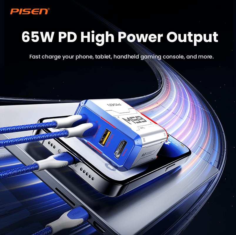 PISEN Gamer Utility 65W 4-Port GaNHub Fast Charger – USB-C Desktop Charging Station (TP-C31) - Pro iPhone Repair