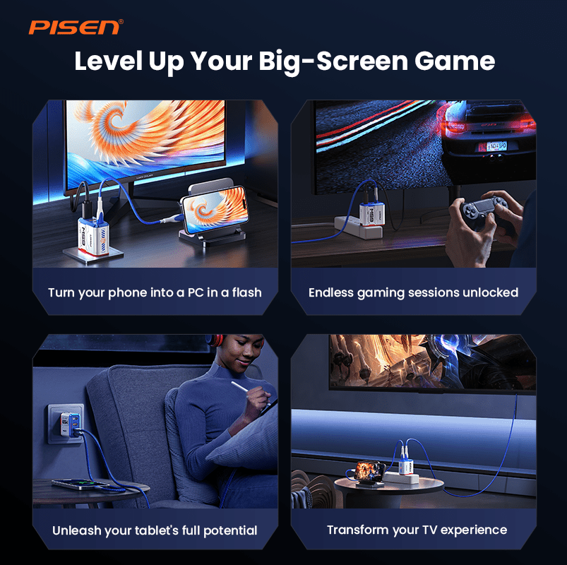 PISEN Gamer Utility 65W 4-Port GaNHub Fast Charger – USB-C Desktop Charging Station (TP-C31) - Pro iPhone Repair