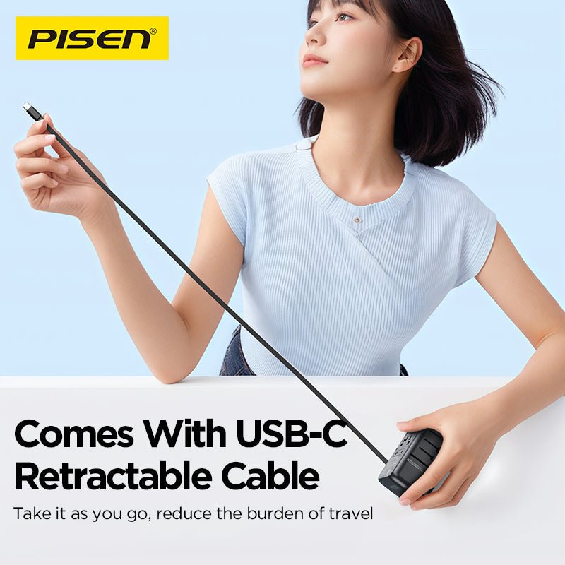 PISEN Global Travel 100W 5-Port GaN Fast Charger – Multi-Port USB-C Travel Adapter (TP-C95) - Pro iPhone Repair