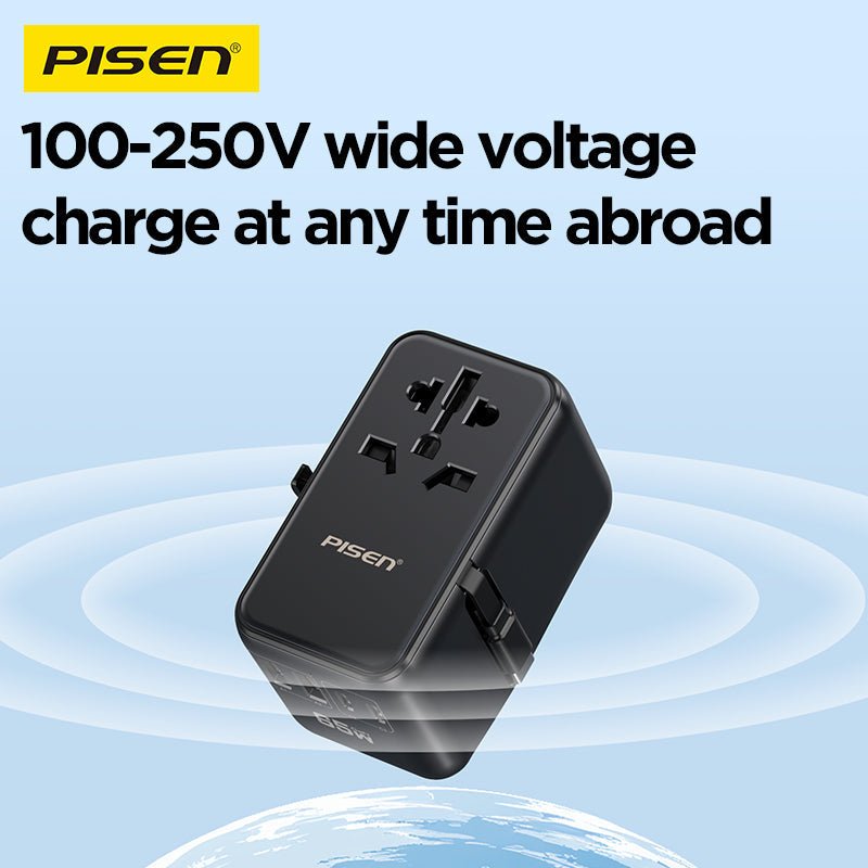 PISEN Global Travel 65W 5-Port GaN Fast Charger – Multi-Port USB-C Travel Adapter (TP-C94) - Pro iPhone Repair