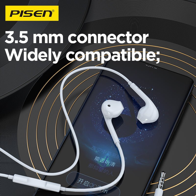 PISEN Half-In-Ear Wired Earphones – Stereo Earbuds with Mic (AP01) - Pro iPhone Repair