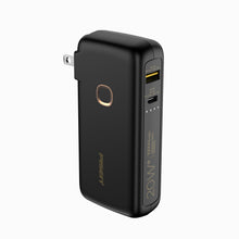 PISEN High Power Box TS-D308 20W 10000mAh power bank in black, angled view of USB-A and USB-C ports