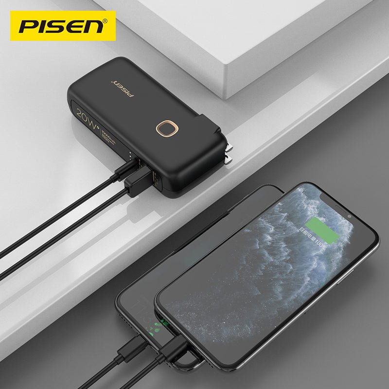 PISEN High Power Box 20W Power Bank 10000mAh – Fast-Charging Portable Charger (TS-D308) - Pro iPhone Repair