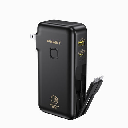 PISEN High Power Box 22.5W Power Bank 10000mAh – Fast Charger with Two Built-In Cables (TS-D312) - Pro iPhone Repair