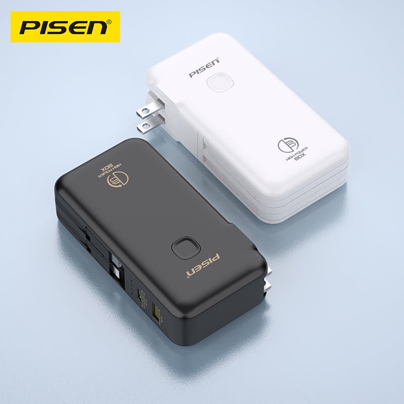PISEN High Power Box 22.5W Power Bank 10000mAh – Fast Charger with Two Built-In Cables (TS-D312) - Pro iPhone Repair