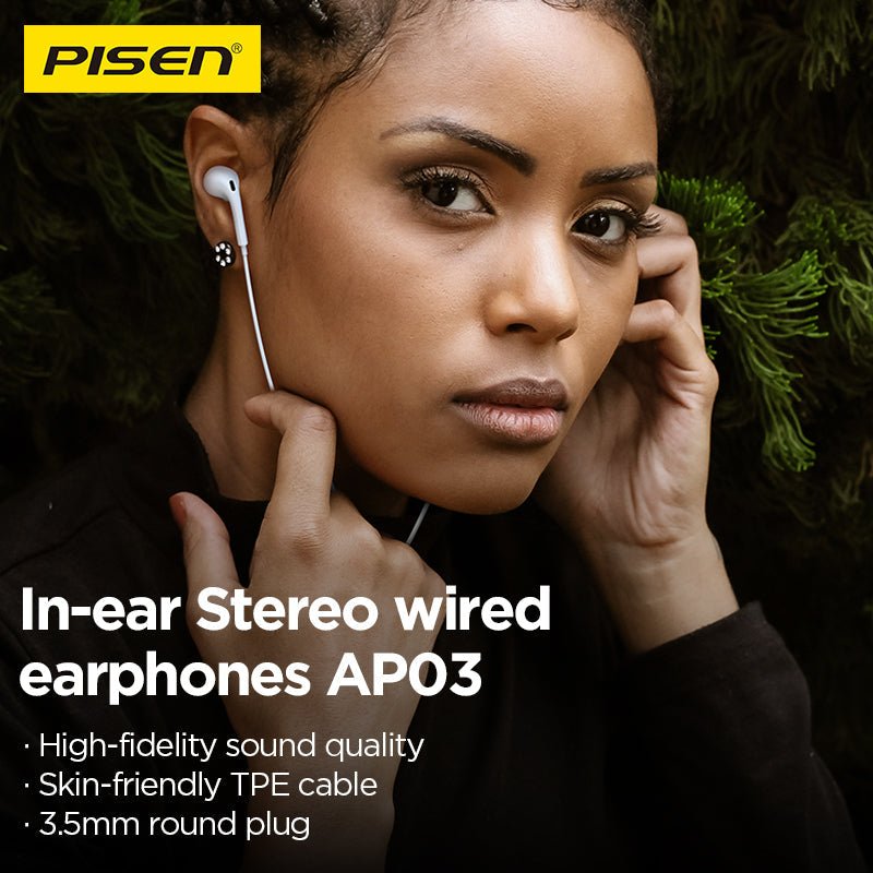 PISEN In-Ear Wired Earphones – Stereo Earbuds with Mic (AP03) - Pro iPhone Repair
