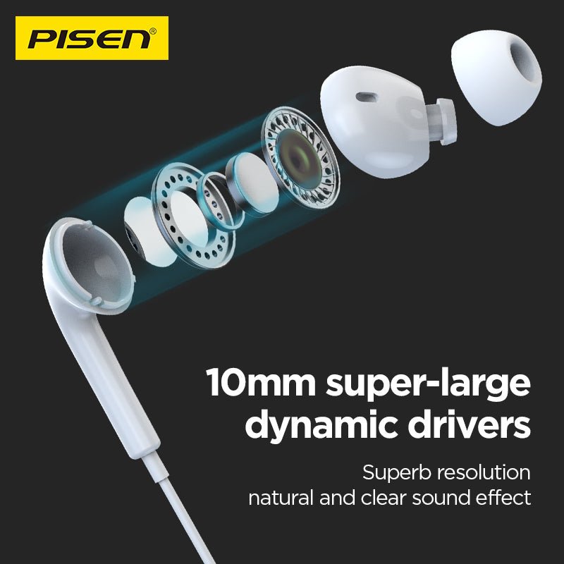 PISEN In-Ear Wired Earphones – Stereo Earbuds with Mic (AP03) - Pro iPhone Repair
