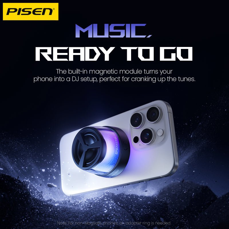 PISEN M1 Magnetic Wireless Bluetooth Speaker – Portable MagSafe Mini Speaker, Black (TP-YX01) - Pro iPhone Repair