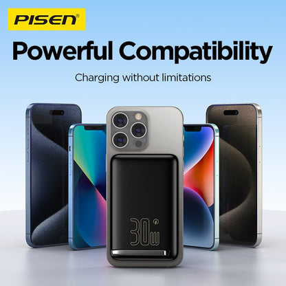 PISEN MagiPi 10000mAh Magnetic Wireless Power Bank – 30W MagSafe Portable Charger (TP-D101) - Pro iPhone Repair