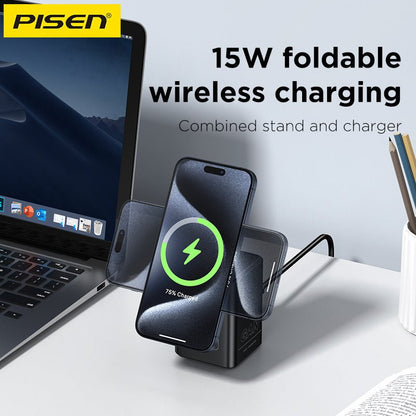 PISEN MagStation 45W GaN Desktop Charger – Magnetic Wireless & USB-C Charging Station (TP-C25) - Pro iPhone Repair