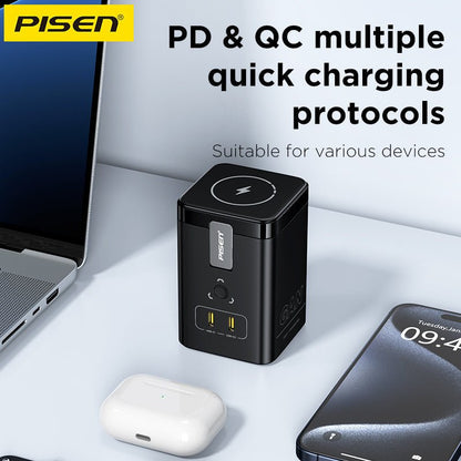 PISEN MagStation 45W GaN Desktop Charger – Magnetic Wireless & USB-C Charging Station (TP-C25) - Pro iPhone Repair