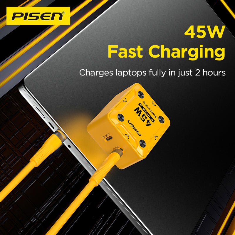 PISEN Mecha 45W 2-Port Fast Charger – USB-C Wall Charger, US Plug (TS-C187) - Pro iPhone Repair