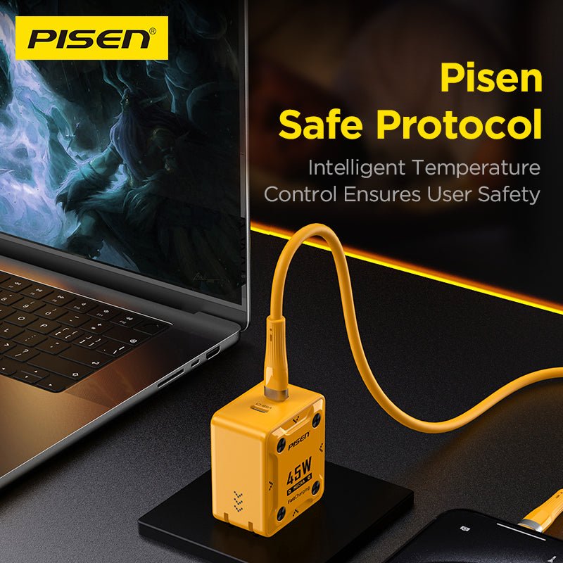 PISEN Mecha 45W 2-Port Fast Charger – USB-C Wall Charger, US Plug (TS-C187) - Pro iPhone Repair