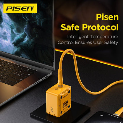 PISEN Mecha 45W 2-Port Fast Charger – USB-C Wall Charger, US Plug (TS-C187) - Pro iPhone Repair