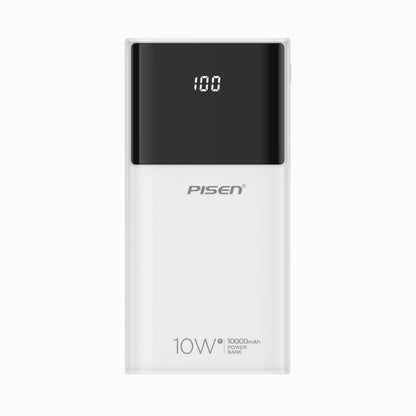 PISEN Mr White 10000mAh Power Bank – Portable Charger with Digital Display, White (TP-D33) - Pro iPhone Repair