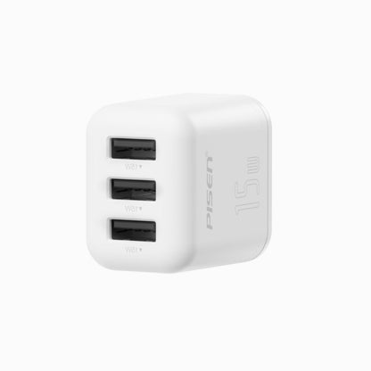 PISEN Mr White 15W 3-Port USB-A Wall Charger – Multi-Port Power Adapter, US Plug (TP-C45) - Pro iPhone Repair