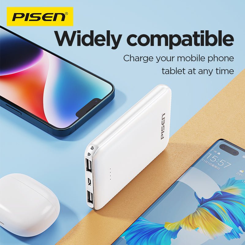 PISEN Mr White Mini 5000mAh Power Bank – Compact Portable Charger, White (TP-D34) - Pro iPhone Repair