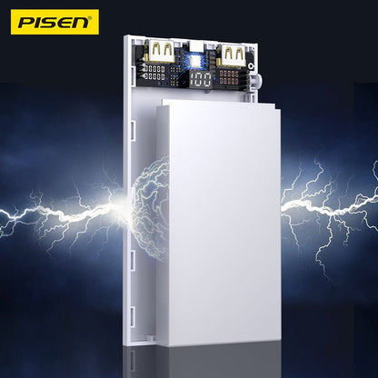 PISEN Mr White Power Station 10500mAh Power Bank – Portable Charger with Display, White (TS-D322A) - Pro iPhone Repair